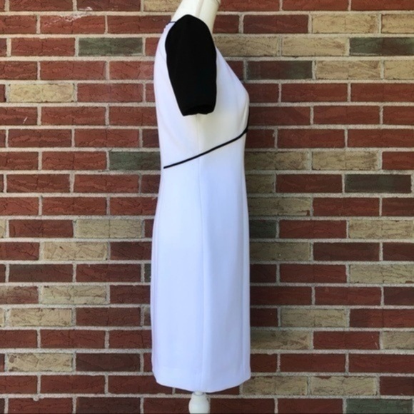 Elie Tahari Color Block Keyhole Black White Short Sleeve Dress 👗 - Picture 5 of 14